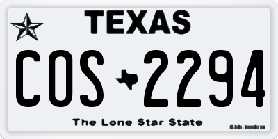 TX license plate COS2294