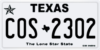 TX license plate COS2302