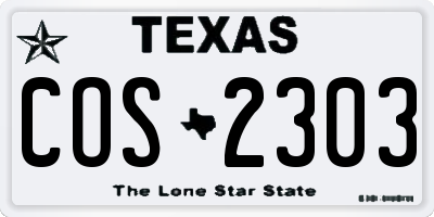TX license plate COS2303