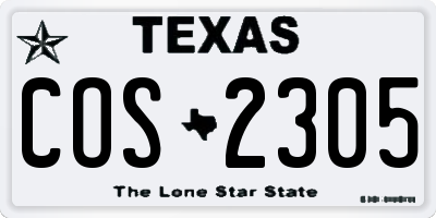 TX license plate COS2305