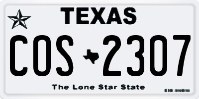TX license plate COS2307