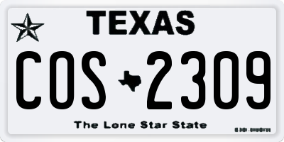 TX license plate COS2309