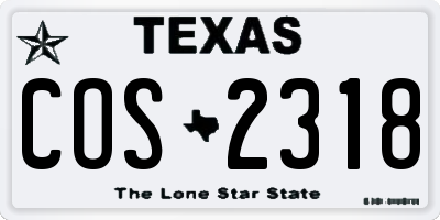 TX license plate COS2318