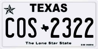 TX license plate COS2322