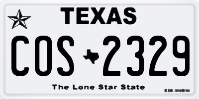 TX license plate COS2329