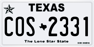 TX license plate COS2331