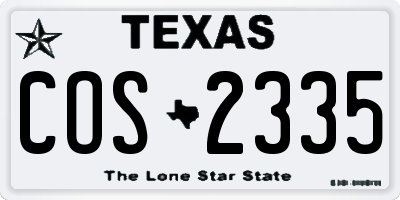 TX license plate COS2335