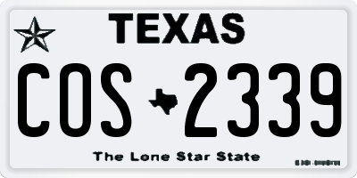 TX license plate COS2339