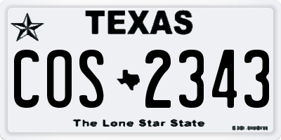 TX license plate COS2343