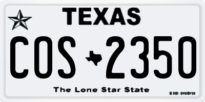 TX license plate COS2350