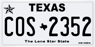 TX license plate COS2352