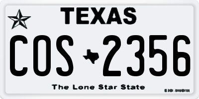 TX license plate COS2356