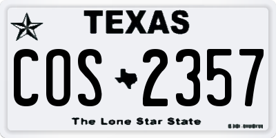 TX license plate COS2357