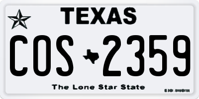 TX license plate COS2359