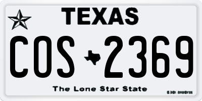 TX license plate COS2369