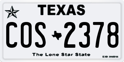 TX license plate COS2378