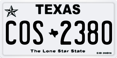 TX license plate COS2380