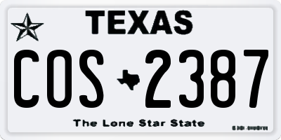 TX license plate COS2387