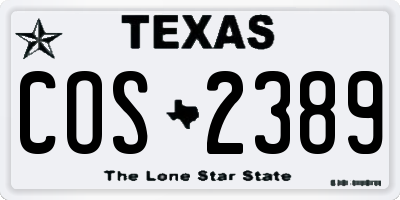 TX license plate COS2389