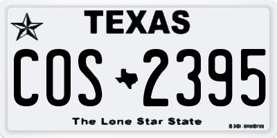 TX license plate COS2395