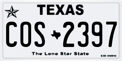 TX license plate COS2397