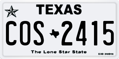 TX license plate COS2415