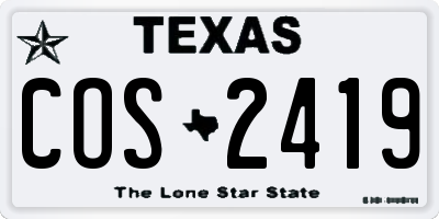 TX license plate COS2419