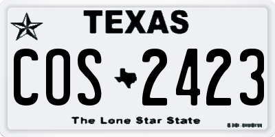 TX license plate COS2423