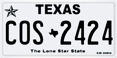 TX license plate COS2424