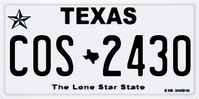 TX license plate COS2430