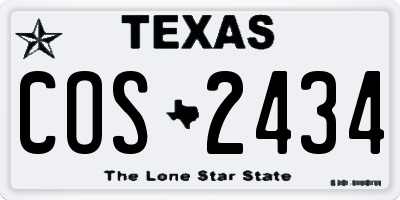 TX license plate COS2434