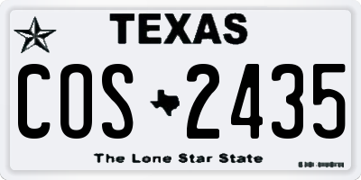 TX license plate COS2435