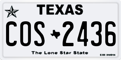 TX license plate COS2436