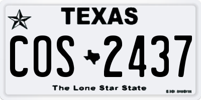 TX license plate COS2437