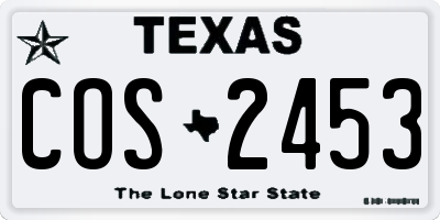 TX license plate COS2453