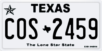 TX license plate COS2459