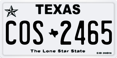 TX license plate COS2465