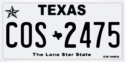 TX license plate COS2475