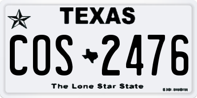 TX license plate COS2476