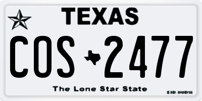 TX license plate COS2477