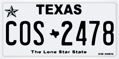 TX license plate COS2478