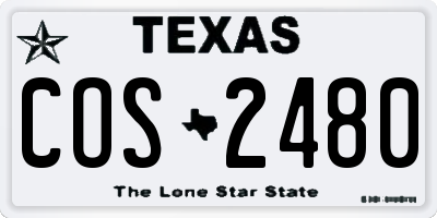 TX license plate COS2480
