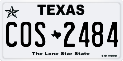 TX license plate COS2484