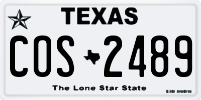 TX license plate COS2489