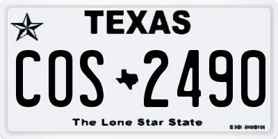 TX license plate COS2490