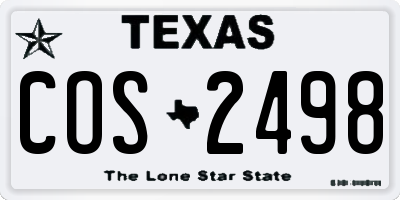 TX license plate COS2498