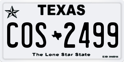 TX license plate COS2499