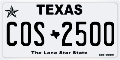 TX license plate COS2500
