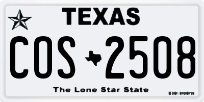 TX license plate COS2508