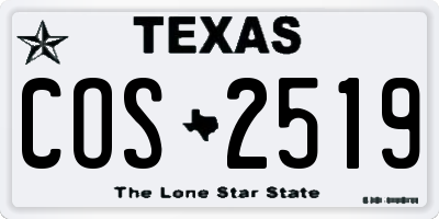 TX license plate COS2519